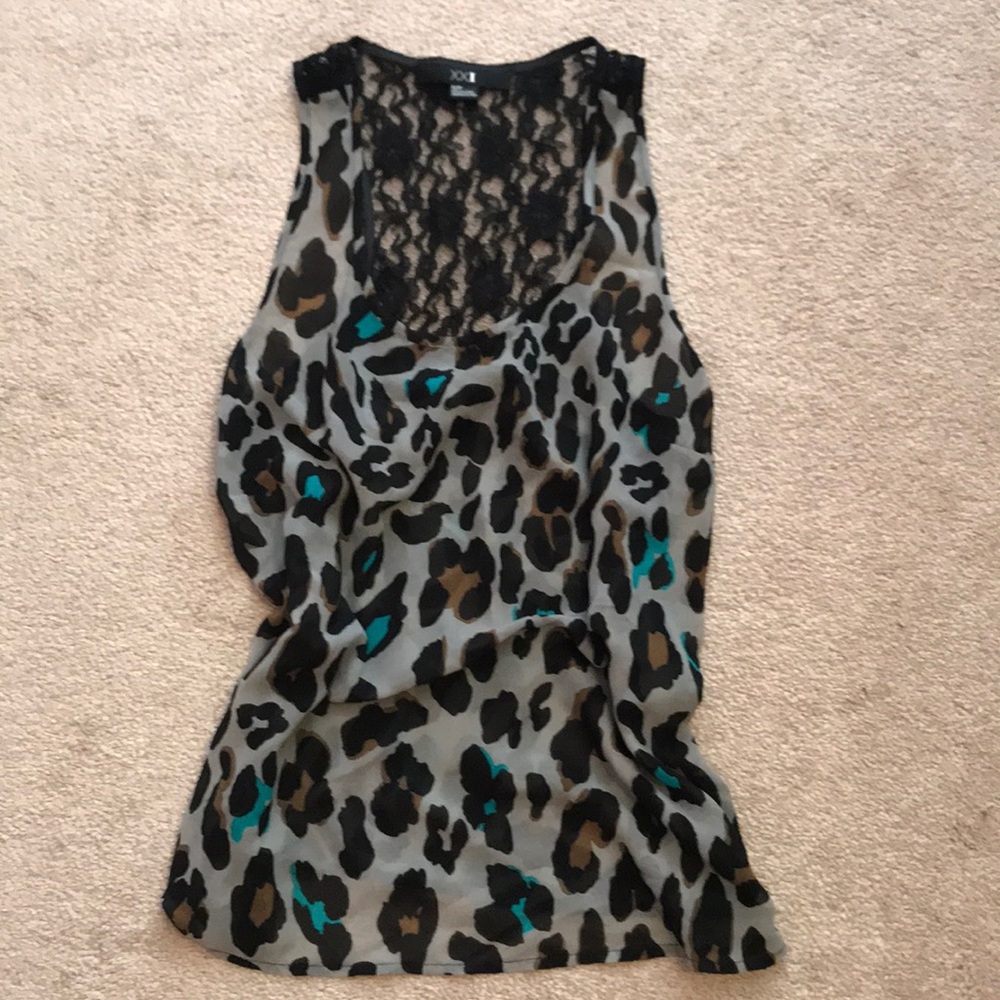 Forever 21 cheetah sheer tank